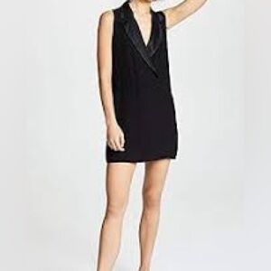 BB Dakota Black tuxedo style V-Neck Mini Dress